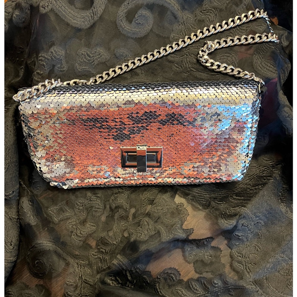 Silver Sequin clutch